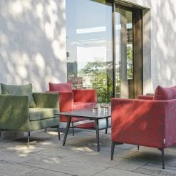 Stern Sessel Marta Aluminium Bezug Und Kissen Outdoorstoff Dunkelgrün/schiefergrau Meliert -Gartenmöbel Store stern gartenmoebel sessel marta dunkelgrun schiefergrau 415665 11