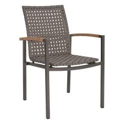 Stern 4x Stapelsessel Lucy Mit Aluminium Tischgestell Graphit Platte Dekor Smoky 160x90 -Gartenmöbel Store stern gartenmoebel stapelsessel luccy anthrazit teak 415700 2 1 1