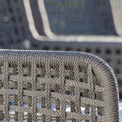 Stern Bank Greta Aluminium Anthrazit Mit Kordel Platin/Kissen 100% Polyacryl Dessin Seidengrau -Gartenmöbel Store stern greta freischwinger alu anthrazit 418490 3 4