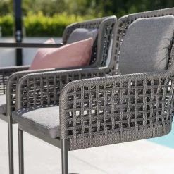 Stern GRETA Freischwinger Aluminium Anthrazit Mit Synthetikfaser Platin Inkl. Sitz- Und Rückenkissen Seidengrau, 100% Polyacryl Mit Reißverschluss -Gartenmöbel Store stern greta freischwinger alu anthrazit 418490 8