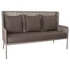Stern Lounge-Sofa Greta Aluminium Champagner Mit Kordel Ecru/Kissen 100% Polyacryl Dessin Rehbraun