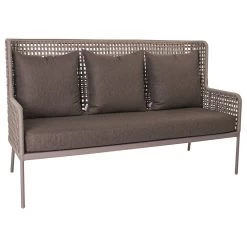 Stern Lounge-Sofa Greta Aluminium Champagner Mit Kordel Ecru/Kissen 100% Polyacryl Dessin Rehbraun