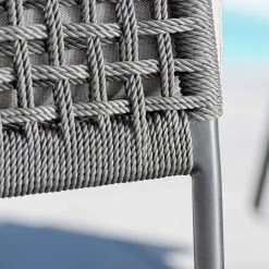 Stern Bank Greta Aluminium Anthrazit Mit Kordel Platin/Kissen 100% Polyacryl Dessin Seidengrau -Gartenmöbel Store stern greta lounge sofa alu anthrazit seidengrau 418494 4 2