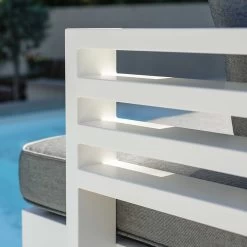 Stern NEW HOLLY DINING Bank/Liege Alu Weiß Mit Textilen Silber Und Auflage Seidengrau -Gartenmöbel Store stern holly bank liege weiss 416812 6