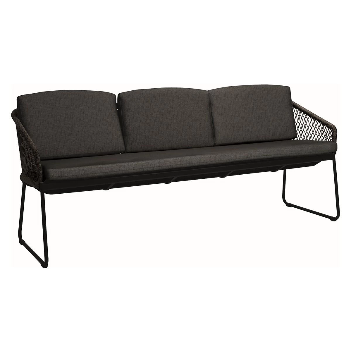 Stern Kufenbank 3-Sitzer Odea Aluminium Schwarz Matt Kordel Pepper/Kissen 100% Polyacryl Seidenschwarz 3 Stern Kufenbank 3-Sitzer Odea Aluminium Schwarz Matt Kordel Pepper/Kissen 100% Polyacryl Seidenschwarz
