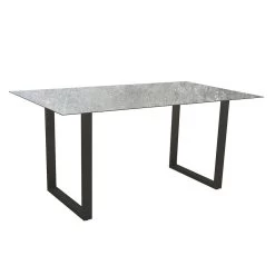 Stern Gartenmöbel-Set NEW HOLLY DINING Mit Kufentisch 200x100 Cm Dekor Vintage Stone Und 3x Stapelsessel SKELBY -Gartenmöbel Store stern kufentische alu anthrazit 200x100 vintage stone 431433 1