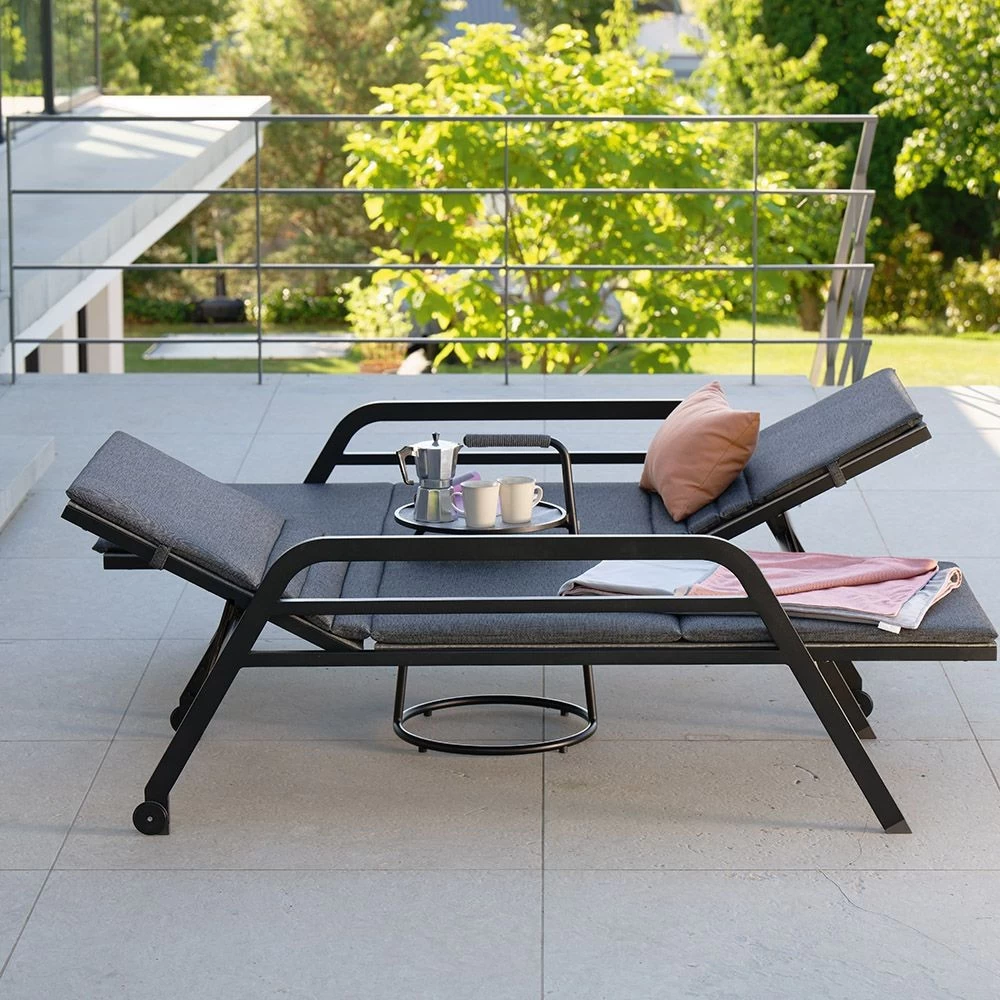 Stern Liege/Bank Novi Aluminium Schwarz Matt/Textilen Leinen Grau Kissen 100% Polyacryl Seidenschwarz 15 Stern Liege/Bank Novi Aluminium Schwarz Matt/Textilen Leinen Grau Kissen 100% Polyacryl Seidenschwarz – Bild 13