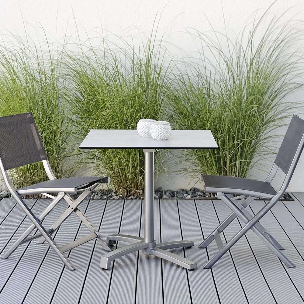 Stern Livorno Tischgestell Aluminium Graphit Für Tischplatte Silverstar 2.0 Ø 80 Und 80x80cm Tischgestell Abklappbar, Ineinander Stellbar 6 Stern Livorno Tischgestell Aluminium Graphit Für Tischplatte Silverstar 2.0 Ø 80 Und 80x80cm Tischgestell Abklappbar, Ineinander Stellbar – Bild 4