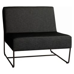 Stern Lounge-Sessel Mia Edelstahl Schwarz Matt Bezug Outdoorstoff Seidenschwarz