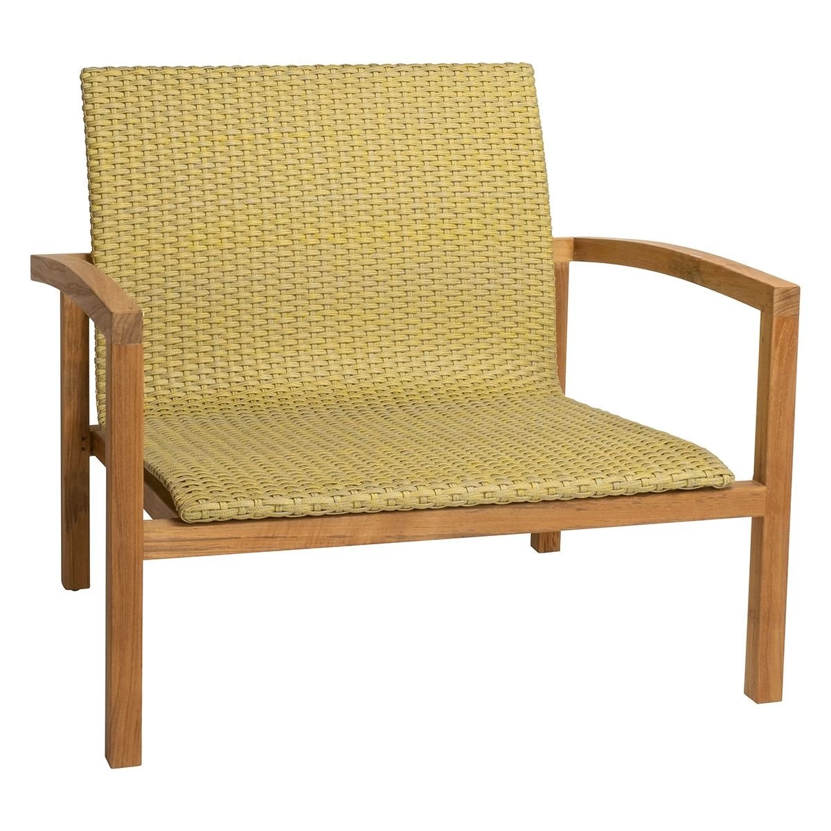 Stern Lounge-Sessel Leah Teak Mit Kordel Gelb 3 Stern Lounge-Sessel Leah Teak Mit Kordel Gelb