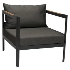 Stern Lounge Set Viggo Sofa Und Sessel Seidenschwarz Und 2x Beistelltisch Freddie Tischplatte Teak -Gartenmöbel Store stern lounge set viggo mit beistelltisch freddie teak 54845 3