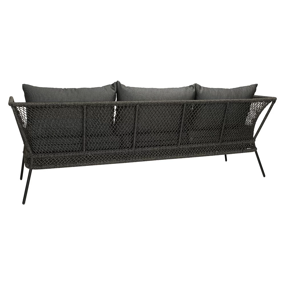 Stern Bank/Liege Odea Aluminium Schwarz Matt Kordel Pepper Kissen Outdoorstoff Seidenschwarz 4 Stern Bank/Liege Odea Aluminium Schwarz Matt Kordel Pepper Kissen Outdoorstoff Seidenschwarz – Bild 2