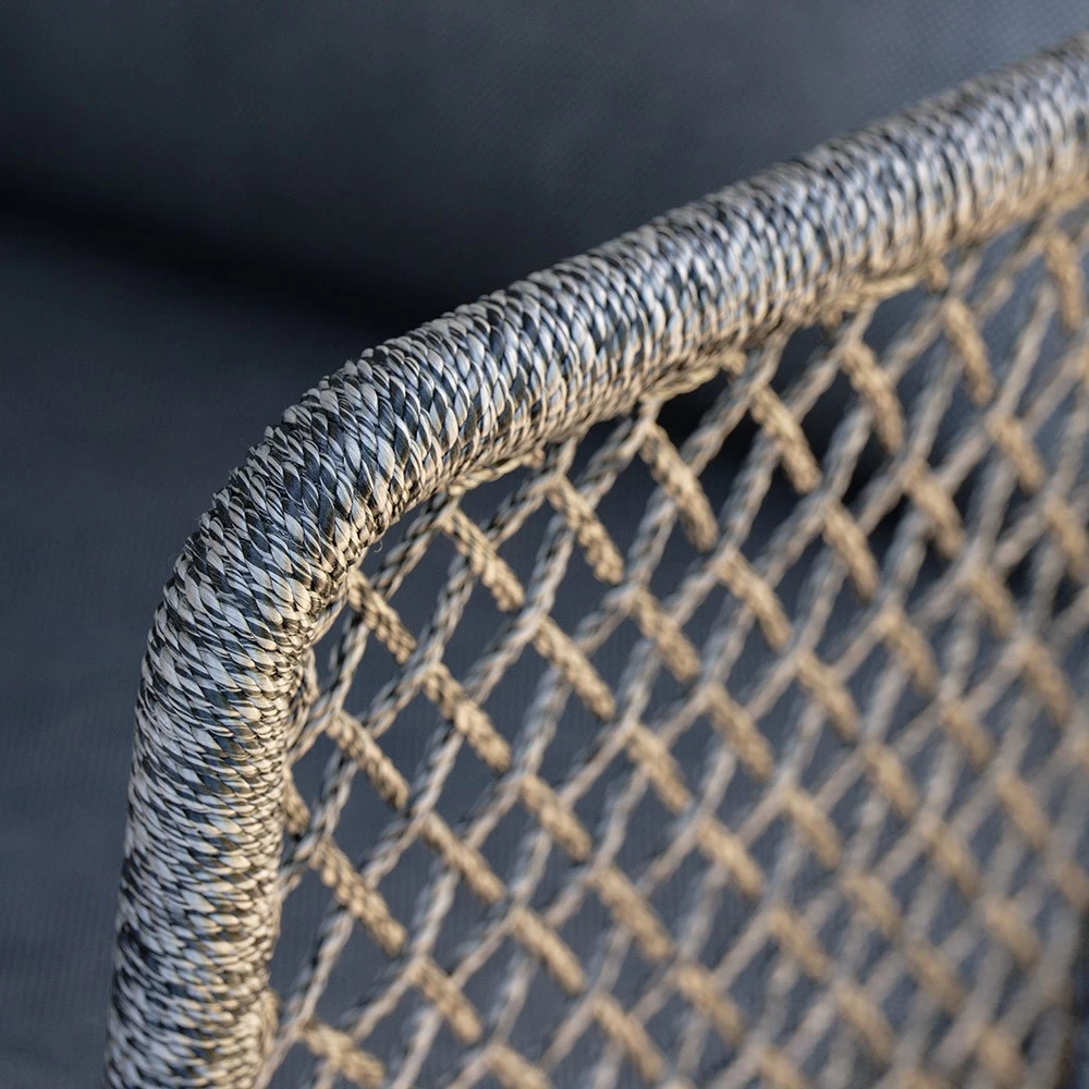 Stern Bank/Liege Odea Aluminium Schwarz Matt Kordel Pepper Kissen Outdoorstoff Seidenschwarz 5 Stern Bank/Liege Odea Aluminium Schwarz Matt Kordel Pepper Kissen Outdoorstoff Seidenschwarz – Bild 3