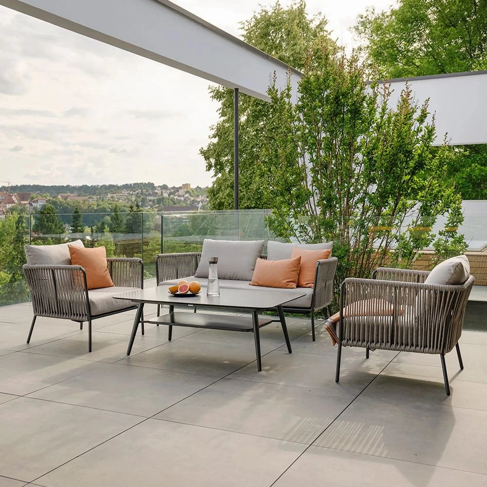 Stern Loungemöbel Set Marla Alu Anthrazit Kordel Salt Mit Lounge Tisch 130x80 Dark Marble 3 Stern Loungemöbel Set Marla Alu Anthrazit Kordel Salt Mit Lounge Tisch 130x80 Dark Marble