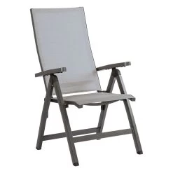 Stern Klappsessel New Top Aluminium Anthrazit Mit Bezug Textilen Silber Und Aluminiumarmlehnen Anthrazit