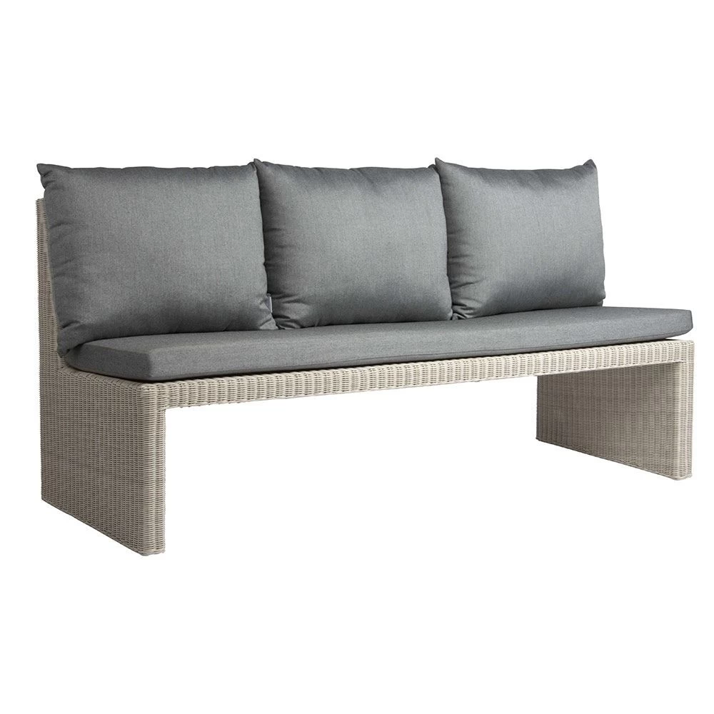 Stern Bank Noel 3-Sitzer Geflecht Vintage Weiß Mit Kissen 100% Polyacryl Dessin Seidengrau 3 Stern Bank Noel 3-Sitzer Geflecht Vintage Weiß Mit Kissen 100% Polyacryl Dessin Seidengrau