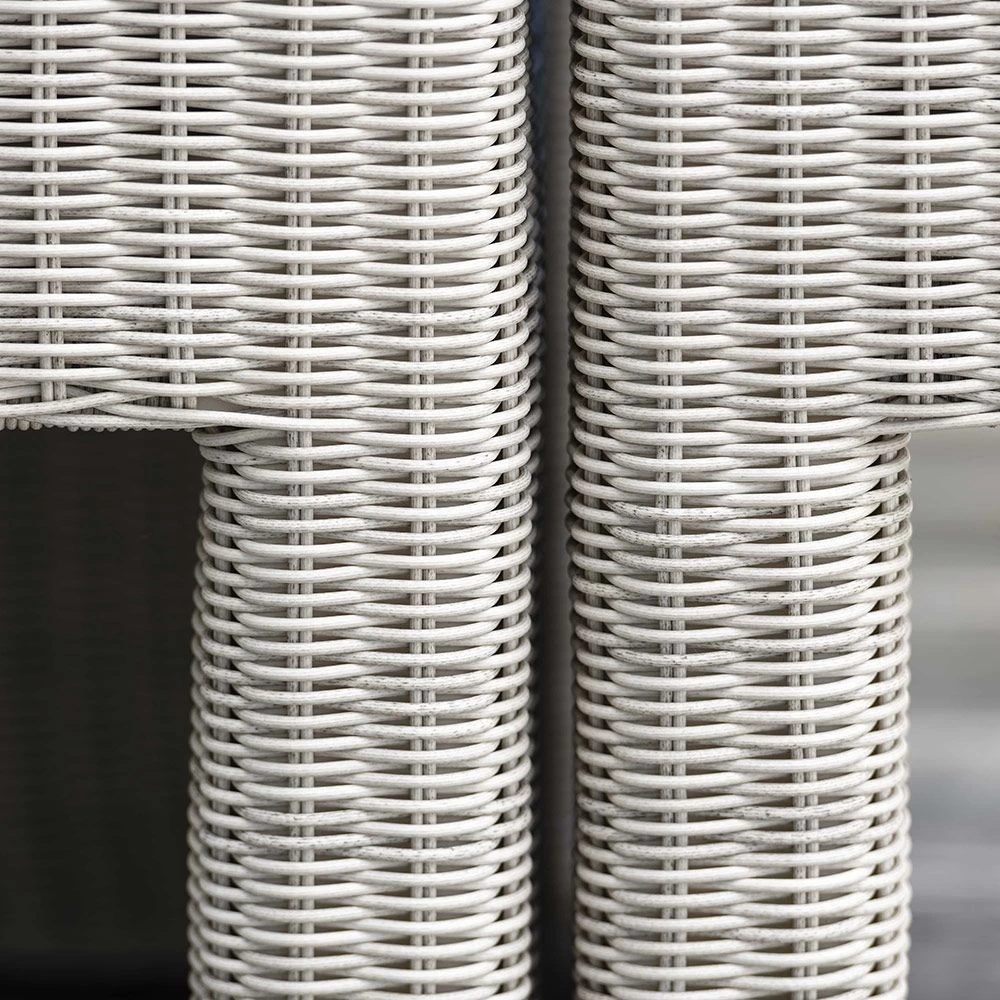 Stern Bank Noel 3-Sitzer Geflecht Vintage Weiß Mit Kissen 100% Polyacryl Dessin Seidengrau 6 Stern Bank Noel 3-Sitzer Geflecht Vintage Weiß Mit Kissen 100% Polyacryl Dessin Seidengrau – Bild 4