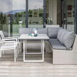 Stern Bank Noel 3-Sitzer Geflecht Vintage Weiß Mit Kissen 100% Polyacryl Dessin Seidengrau 8 Stern Bank Noel 3-Sitzer Geflecht Vintage Weiß Mit Kissen 100% Polyacryl Dessin Seidengrau -Gartenmöbel Store stern noel 3 er bank vintage weiss 418509 4