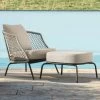 Stern Lounge-Sessel Mit Hocker Odea Aluminium Schwarz Matt Kordel Salt/Kissen Outdoorstoff Cream