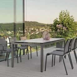 Stern OSKAR Stapelstuhl Anthrazit Mit Textilenbezug Karbon -Gartenmöbel Store stern oskar stapelstuhl anthrazit textil karbon 418408 09