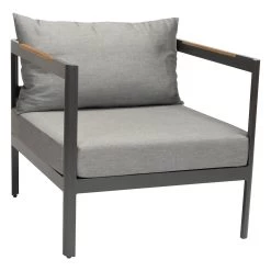 Stern Sessel Viggo Aluminium Anthrazit Textilen Karbon Kissen 100% Polyacryl Seidengrau