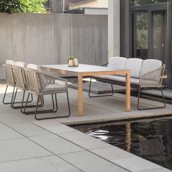 Stern Kufenbank Mit Drei Kufensessel Odea Cream Und Tisch 200x100 T