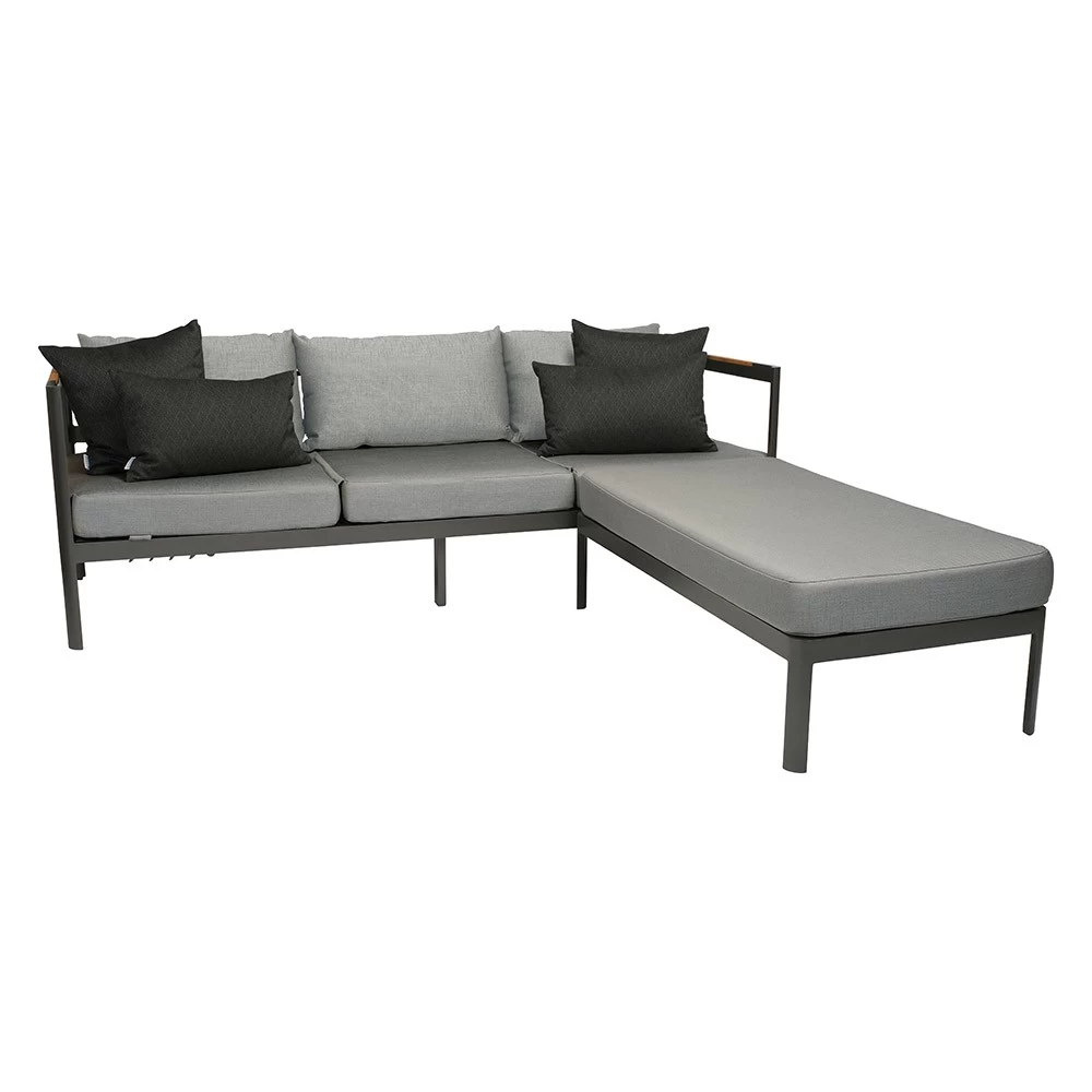 Stern Set Lounge-Sofa/Hocker Viggo Aluminium Anthrazit Textilen Karbon Kissen 100% Polyacryl Seidengrau 4 Stern Set Lounge-Sofa/Hocker Viggo Aluminium Anthrazit Textilen Karbon Kissen 100% Polyacryl Seidengrau – Bild 2
