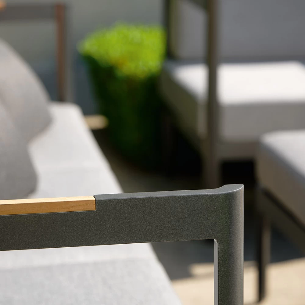 Stern Set Lounge-Sofa/Hocker Viggo Aluminium Anthrazit Textilen Karbon Kissen 100% Polyacryl Seidengrau 8 Stern Set Lounge-Sofa/Hocker Viggo Aluminium Anthrazit Textilen Karbon Kissen 100% Polyacryl Seidengrau – Bild 6