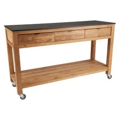 Stern Sideboard Hilda 3 Schubladen 150x50x90 Cm Old Teak Arbeitsplatte Silverstar Smoky