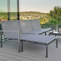 Stern Lounge-Seitenelement Skelby Aluminium Anthrazit Mit Bezug Textilen Karbon / Armlehne Rechts -Gartenmöbel Store stern skelby lounge seitenelement anthrazit rechts 418453 2