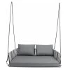Stern Schaukel 2er Space Alum. Anthrazit/Gurt Dunkelgrau Hellgrau/Kissen 100% Polyacryl Dessin Seidengrau