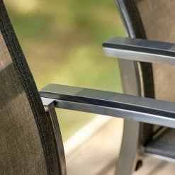 Stern Stapelsessel Mika Edelstahl/Bezug Textilen Leinen Grau/Aluminiumarmlehnen Anthrazit -Gartenmöbel Store stern stapelsessel mika edelstahl leinen grau 416930 11