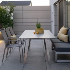 Stern Stapelsessel Mika Edelstahl/Bezug Textilen Leinen Grau/Aluminiumarmlehnen Anthrazit -Gartenmöbel Store stern stapelsessel mika edelstahl leinen grau 416930 19