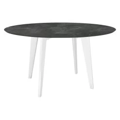 Stern Tisch Ø 134 Cm Aluminium Weiß Mit Tischplatte Silverstar 2.0 Slate