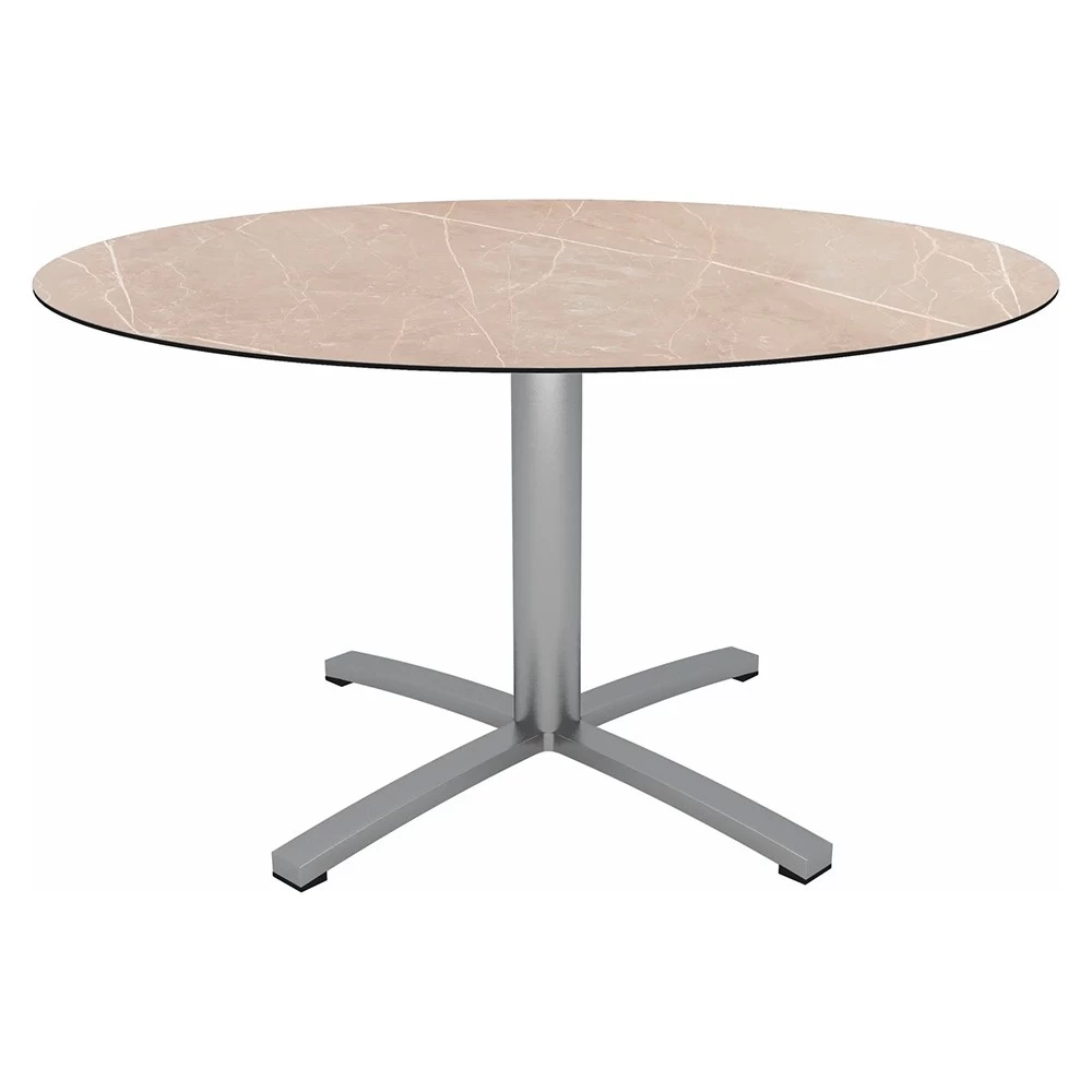 Stern Tisch Ø 134 Cm Edelstahl Tischplatte Silverstar 2.0 Cream Marble 3 Stern Tisch Ø 134 Cm Edelstahl Tischplatte Silverstar 2.0 Cream Marble