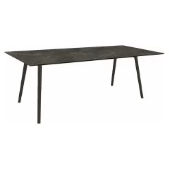 Stern Tisch 220x100cm Interno Rundrohr Konisch Alum. Schwarz Matt/Tischpl. Silverstar 2.0 Slate