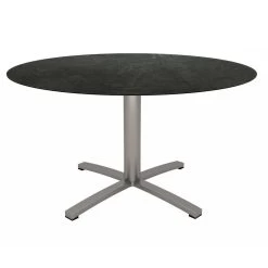 Stern Tisch Ø 134 Cm Edelstahl Mit Tischplatte Silverstar 2.0 Dark Marble
