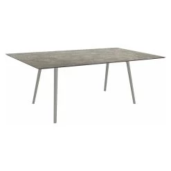 Stern Tisch 180x100cm Interno Rundrohr Konisch Aluminium Graphit/Tischplatte Silverstar 2.0 Slate Stone
