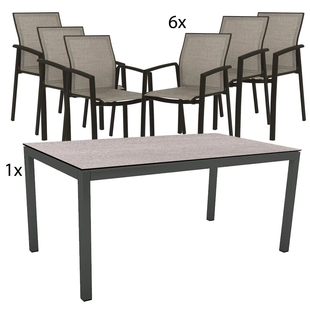 Stern 6x Stapelsessel Kari Textilen Leinen Grau Mit Stern Tischgestell Alu Anthrazit 200x100 Tischplatte Dekor Stone Light 3 Stern 6x Stapelsessel Kari Textilen Leinen Grau Mit Stern Tischgestell Alu Anthrazit 200x100 Tischplatte Dekor Stone Light