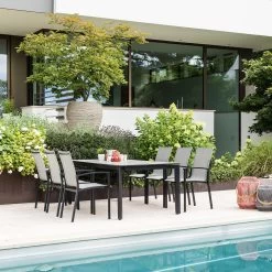 Stern Tischgestell 220x100 Cm Penta Aluminium Schwarz Matt Mit Nivelliersystem -Gartenmöbel Store stern tischgestell 220x100 alu schwarz penta 104064 8