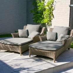 4 Seasons Valentine Sunbed 1-Sitzer Mit 4 Kissen Pure -Gartenmöbel Store valentine sunbeds 1 person