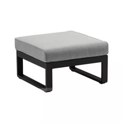 Zebra Fly Lounge Hocker Rahmen Aluminium Pulverbeschichtet Graphite, Inkl. 1 Kissen Bezug: Olefin Grau