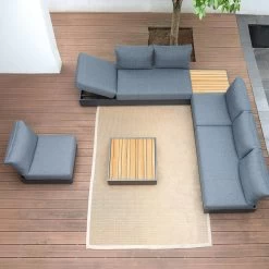 Zebra CUBO LOUNGE Aluminium, Pulverbeschichtet Farbe Graphite, Bezug Olefin Dark Grey, Ecke -Gartenmöbel Store zebra 6274 cubo lounge ecke 6274 3