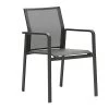 Zebra BEE Stapelsessel Alu-Gestell Pulverbeschichtet Graphite, Textilen Carbon Grey