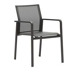 Zebra BEE Stapelsessel Alu-Gestell Pulverbeschichtet Graphite, Textilen Carbon Grey