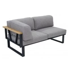ZEBRA Belvedere Lounge Komplettset Bestehend Aus 3-Sitzer Und 2-Sitzer Sofa (Armlehne Links) Und Einem Kaffeetisch Gestell Graphite Inkl. Schutzhülle -Gartenmöbel Store zebra belvedere 2 sitzer al links edelstahl graphite 3684