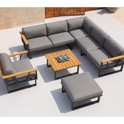 Zebra Belvedere Lounge Graphite Set Mit Kissen Tuva Medium Grey Inkl. Schutzhülle