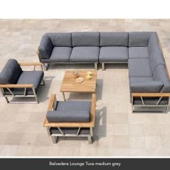 Zebra Gartenmöbel-Set Belvedere Lounge Tuva Medium Grey Inkl. Schutzhülle