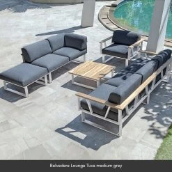 Zebra Gartenmöbel-Set Belvedere 2 Lounge Tuva Medium Grey Inkl. Schutzhülle