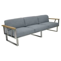 ZEBRA Belvedere Lounge Komplettset Bestehend Aus 3-Sitzer Und 2-Sitzer Sofa (Armlehne Rechts) Und Einem Kaffeetisch Tuva Medium Grey Edelstahl Inkl. Schutzhülle -Gartenmöbel Store zebra belvedere lounge tuva set 3